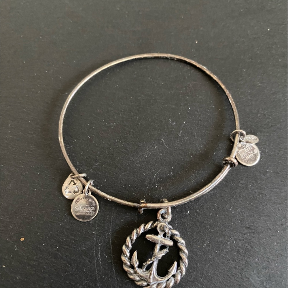 Alex and Ani Silver Anchor Charm Bracelet
